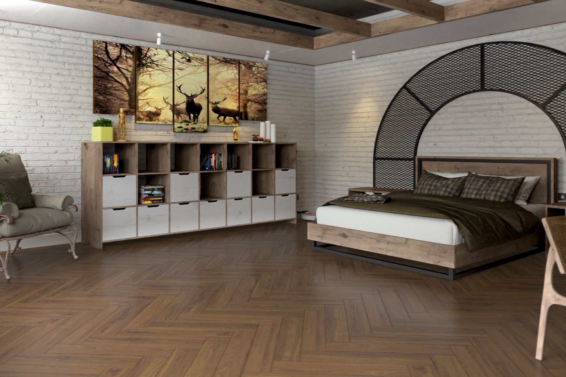 Инженерный паркет «Damy Floor» Ореховый (укладка елочкой) — купить в Миллерово