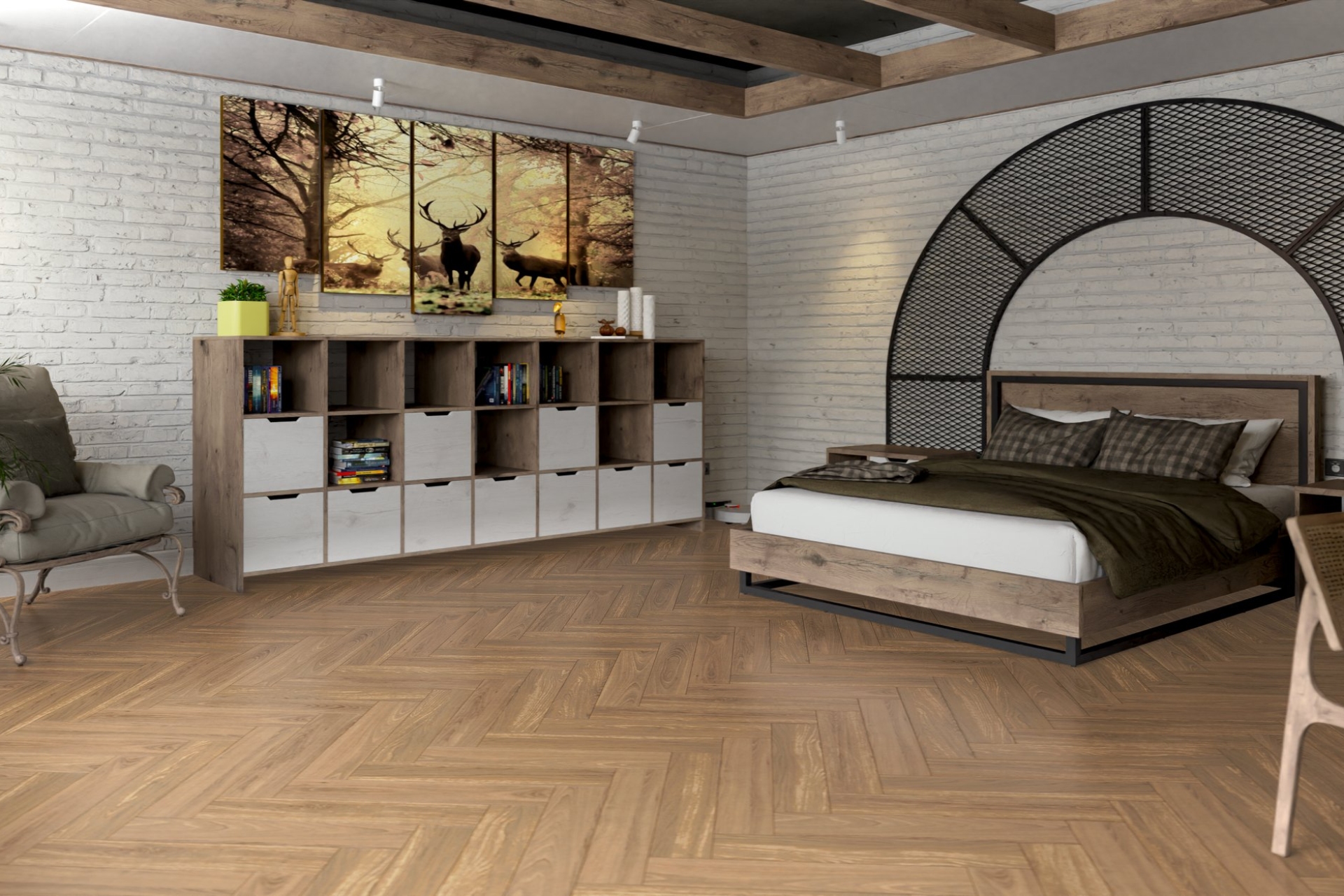 Инженерный паркет «Damy Floor» Натуральный (укладка елочкой) — купить в Миллерово