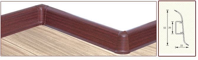 Плинтус "Идеал" пластиковый Комфорт Орех миланский (2500*22*55 мм) — купить в Миллерово